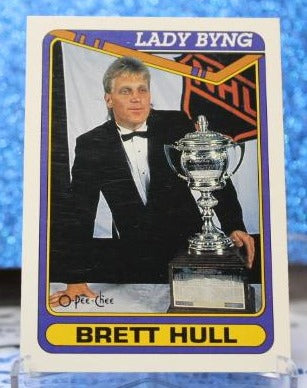 BRETT HULL # 513 O-PEE CHEE 1990-91  ST. LOUIS BLUES NHL HOCKEY TRADING CARD