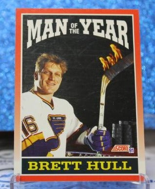 BRETT HULL # 261 CANADA SCORE 1991-92  ST. LOUIS BLUES NHL HOCKEY TRADING CARD