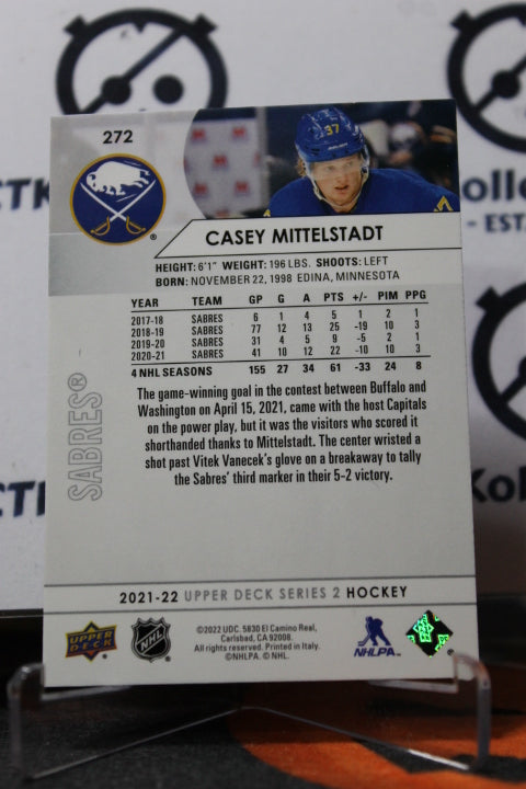 2021-22 UPPER DECK CASEY MITTELSTADT # 272  BUFFALO SABRES NHL HOCKEY TRADING CARD