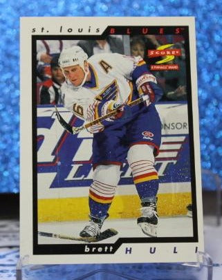 BRETT HULL # 19 SCORE 1996-97 ST. LOUIS BLUES NHL HOCKEY TRADING CARD