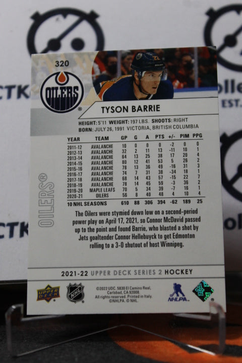 2021-22 UPPER DECK TYSON BARRIE # 320  EDMONTON OILERS HOCKEY CARD