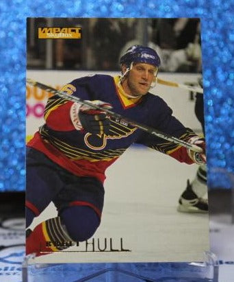 BRETT HULL # 141 SKYBOX IMPACT 1995-96 ST. LOUIS BLUES NHL HOCKEY TRADING CARD