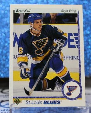 BRETT HULL # 154 UPPER DECK 1990-91 ST. LOUIS BLUES NHL HOCKEY TRADING CARD