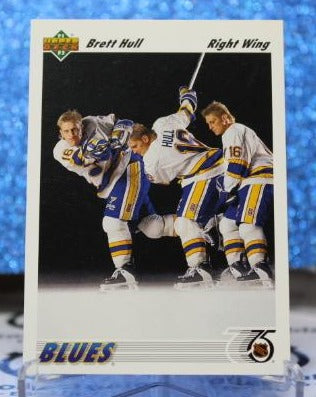 BRETT HULL # 464 UPPER DECK 1991-92 ST. LOUIS BLUES NHL HOCKEY TRADING CARD