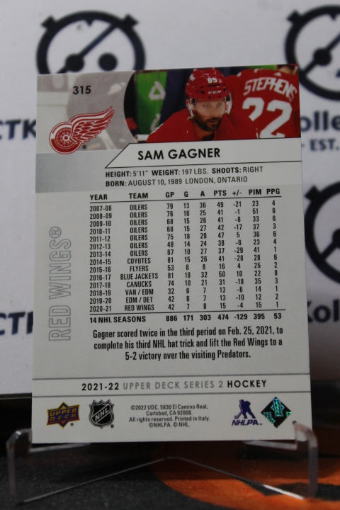 2021-22 UPPER DECK SAM GAGNER # 315 DETROIT RED WINGS NHL HOCKEY TRADING CARD