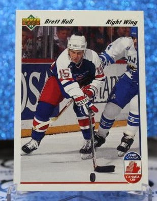 BRETT HULL # 33 UPPER DECK 1991-92 ST. LOUIS BLUES NHL HOCKEY TRADING CARD
