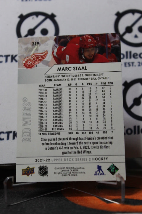 2021-22 UPPER DECK MARC STAAL # 319 DETROIT RED WINGS NHL HOCKEY TRADING CARD