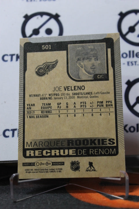 2021-22  O-PEE-CHEE JOE VELENO # 501 MARQUEE ROOKIE DETROIT RED WINGS NHL HOCKEY TRADING CARD