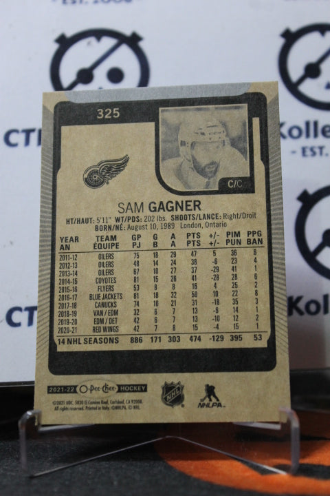 2021-22  O-PEE-CHEE SAM GAGNER # 325 DETROIT RED WINGS NHL HOCKEY TRADING CARD