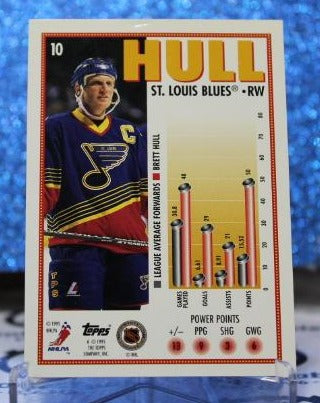 BRETT HULL # 10 TOPPS 1995-96 ST. LOUIS BLUES NHL HOCKEY TRADING CARD