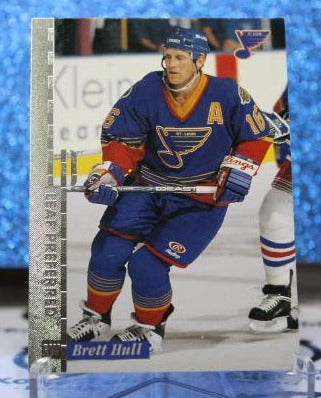 BRETT HULL # 106 DONRUSS LEAF PREFERRED 1996-97  ST. LOUIS BLUES NHL HOCKEY TRADING CARD