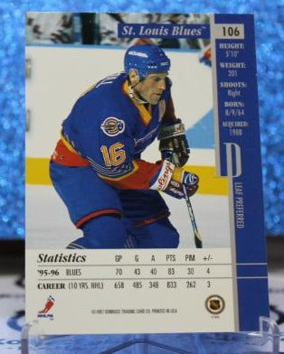 BRETT HULL # 106 DONRUSS LEAF PREFERRED 1996-97  ST. LOUIS BLUES NHL HOCKEY TRADING CARD