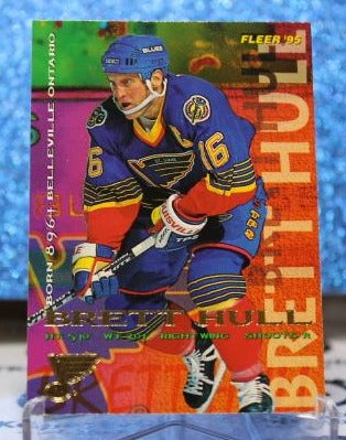 1994-95 FLEER BRETT HULL # 187  ST. LOUIS BLUES NHL HOCKEY TRADING CARD