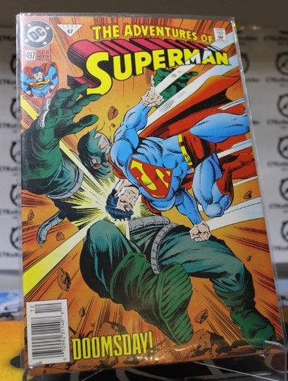 THE ADVENTURES OF SUPERMAN  # 497  DOOMSDAY RETAIL EDITION  DC COMIC BOOK 1992