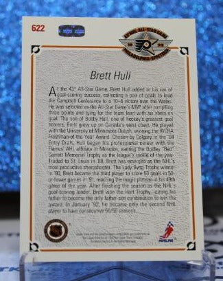 BRETT HULL # 622 UPPER DECK 1991-92 ST. LOUIS BLUES NHL HOCKEY TRADING CARD