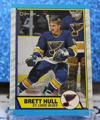 BRETT HULL # 186 O-PEE CHEE 1989-90  ST. LOUIS BLUES NHL HOCKEY TRADING CARD