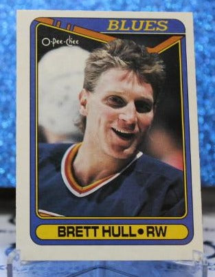 BRETT HULL # 77 O-PEE CHEE 1990-91 ST. LOUIS BLUES NHL HOCKEY TRADING CARD