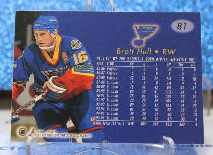 BRETT HULL # 81 FLAIR ALL STAR 1996-97 ST. LOUIS BLUES NHL HOCKEY TRADING CARD