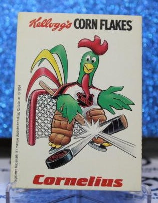 BRETT HULL STICKER KELLOGG'S CORN FLAKES CORNELIUS 1994 ST. LOUIS BLUES NHL HOCKEY TRADING CARD