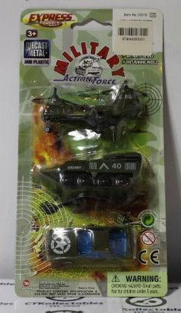 EXPRESS WHEELS MILITARY ACTION FORCE FACTORY SEALED DIE CAST & PLASTIC TOYS VEHICLES