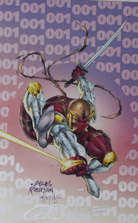 THE PROLIFIC NINETY-FOUR # 001  VARIANT EDITION VIRGIN SIGNED Shelby Robertson   COVER  HOMAGE  SPIDER-MAN 300 COVER AMERICAN DISCHORD COMIC BOOK 2017