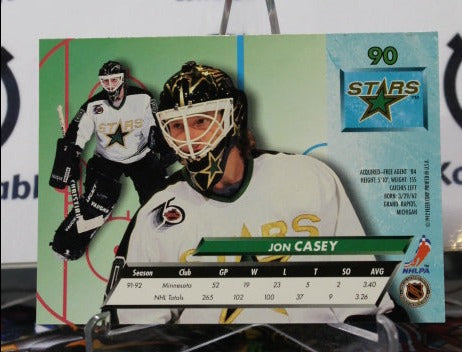 1992-93 FLEER ULTRA JON CASEY  # 90  MINNESOTA NORTH STARS NHL HOCKEY TRADING CARD