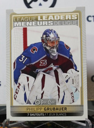 2021-22 O-PEE-CHEE PHILIPP GRUBAUER  # 588 LEAGUE LEADER COLORADO AVALANCHE  NHL HOCKEY TRADING CARD