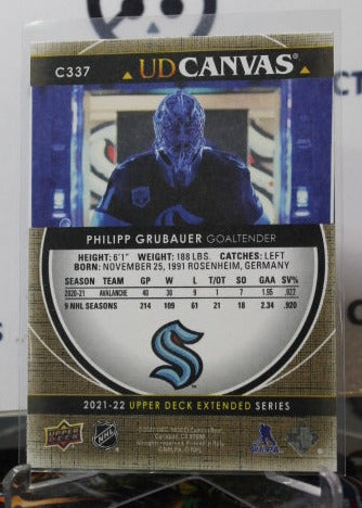 2021-22 UPPER DECK PHILIPP GRUBAUER # C337 UD CANVAS  NHL SEATTLE KRAKEN HOCKEY CARD
