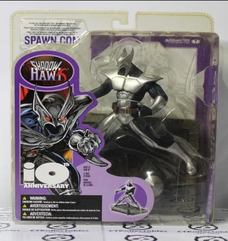 SHADOW HAWK ACTION FIGURE BY TODD McFARLANE 10th ANNIVERSARY RARE CANADIAN TOY WITH ENGLISH & FRENCH 2002