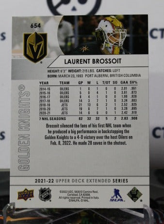 2021-22 UPPER DECK LAURENT BROSSOIT # 654  NHL GOLDEN KNIGHTS HOCKEY CARD