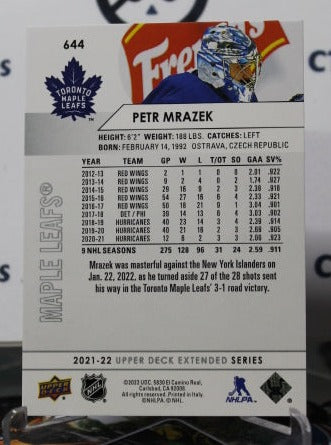 2021-22 UPPER DECK PETR MRAZEK # 644 TORONTO MAPLE LEAFS HOCKEY CARD