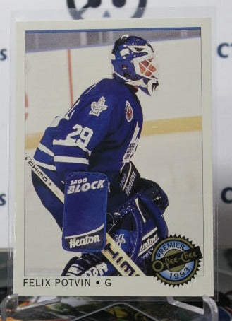 1992-93 O-PEE-CHEE PREMIER FELIX POTVIN # 114 ROOKIE TORONTO MAPLE LEAFS HOCKEY CARD