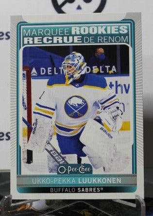 2021-22 O-PEE CHEE UKKO-PEKKA LUUKKONEN # 508 MARQUEE ROOKIE  BUFFALO SABRES NHL HOCKEY TRADING CARD