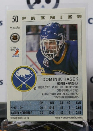 1992-93 O-PEE CHEE PREMIER DOMINIK HASEK # 50  BUFFALO SABRES NHL HOCKEY TRADING CARD