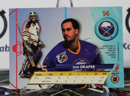 1992-93 FLEER ULTRA TOM DRAPER # 14  BUFFALO SABRES NHL HOCKEY CARD