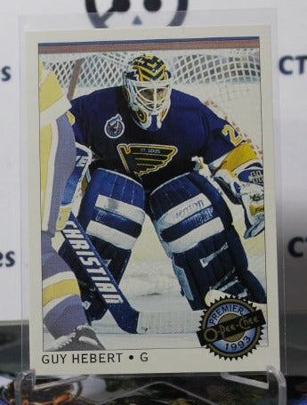 1992-93  O-PEE CHEE PREMIER GUY HEBERT # 40 ROOKIE GOALTENDER  ST. LOUIS BLUES NHL HOCKEY CARD