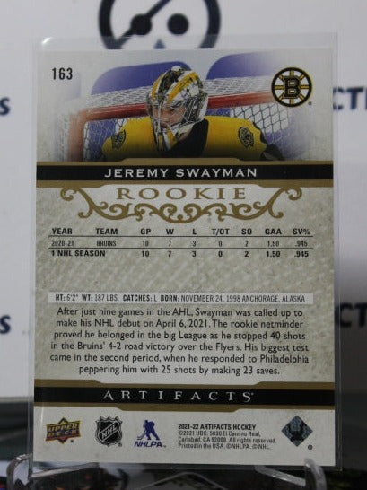 2021-22 UPPER DECK ARTIFACTS JEREMY SWAYMAN # 163 ROOKIE ROSE GOLD  BOSTON BRUINS  NHL HOCKEY CARD