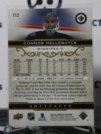 2021-22 UPPER DECK ARTIFACTS CONNOR HELLEBUYCK # 112 ROSE GOLD WINNIPRG JETS HOCKEY CARD