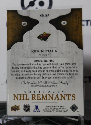 2021-22 UPPER DECK ARTIFACTS KEVIN FIALA # NR-KF NHL REMNANTS MINNESOTA WILD  NHL HOCKEY CARD