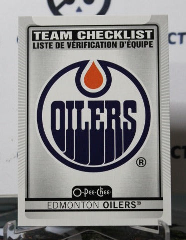 2021-22 O-PEE-CHEE OILERS TEAM CHECLIST # 562  EDMONTON OILERS HOCKEY CARD