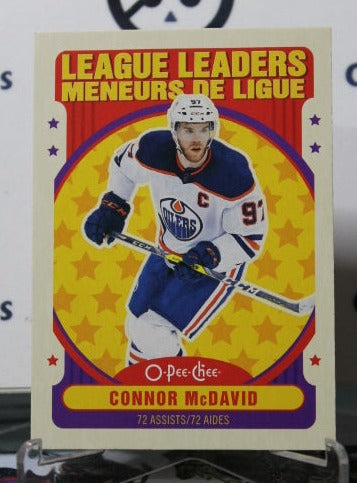 2021-22 O-PEE-CHEE CONNOR McDAVID # 583 RETRO LEAGUE LEADERS EDMONTON OILERS  NHL HOCKEY CARD