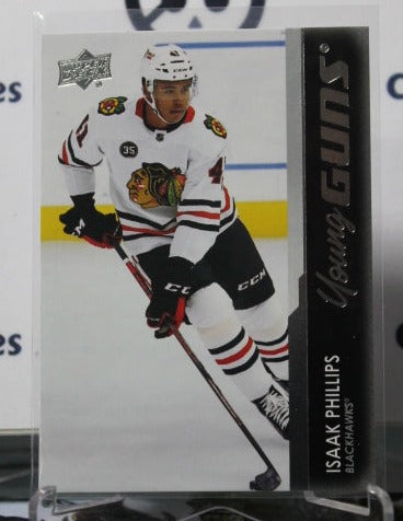 2021-22 UPPER DECK ISAAK PHILLIPS # 735 YOUNG GUNS ROOKIE CHICAGO BLACKHAWKS NHL HOCKEY TRADING CARD