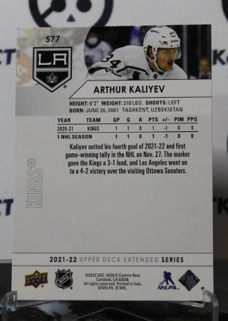 2021-22 UPPER DECK ARTHUR KALIYEV # 577 ROOKIE  L A KINGS NHL HOCKEY CARD