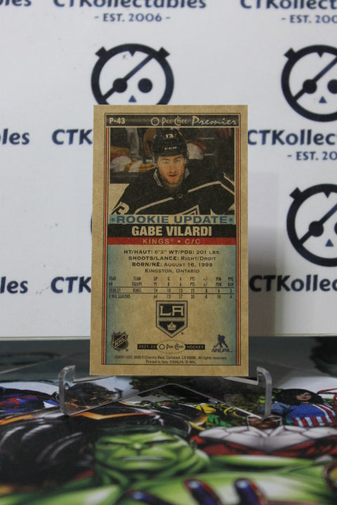 2021-22 O-PEE CHEE PREMIER GABE VILARDI # P-43 ROOKIE UPDATE TALLBOYS  L A KINGS NHL  HOCKEY CARD