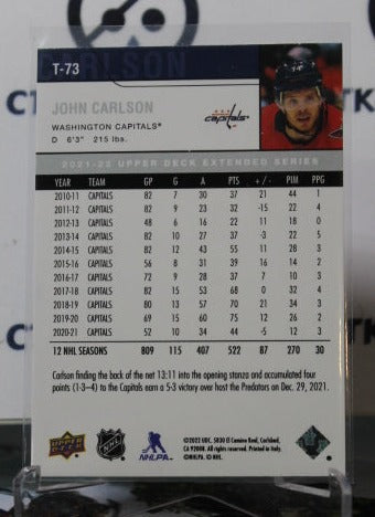 2021-22 UPPER DECK JOHN CARLSON # T-73 WASHINGTON CAPITALS NHL HOCKEY CARD