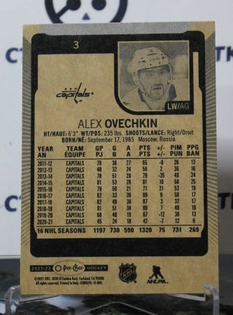 2021-22 O-PEE-CHEE ALEX OVECHKIN # 3 WASHINGTON CAPITALS HOCKEY CARD