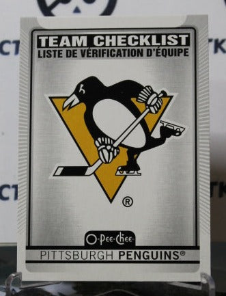 2021-22  O-PEE-CHEE  TEAM CHECKLIST # 573 PITTSBURGH PENGUINS NHL HOCKEY CARD