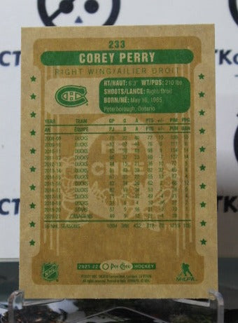 2021-22 O-PEE-CHEE COREY PERRY # 233 RETRO MONTREAL CANADIENS HOCKEY CARD