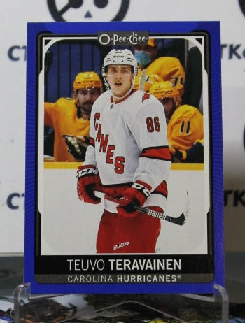 2021-22 O-PEE-CHEE TEUVO TERAVAINEN # 395 BLUE CAROLINA HURRICANES NHL HOCKEY TRADING CARD