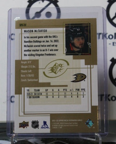 2021-22 UPPER DECK SPX MASON McTAVISH # SPX-23 ROOKIE ANAHEIM DUCKS NHL HOCKEY CARD